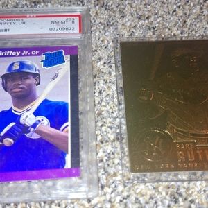 2 Popular Baseball Cards Graded Ken Griffy Jr. & Gold Plated Babe Ruth Cards